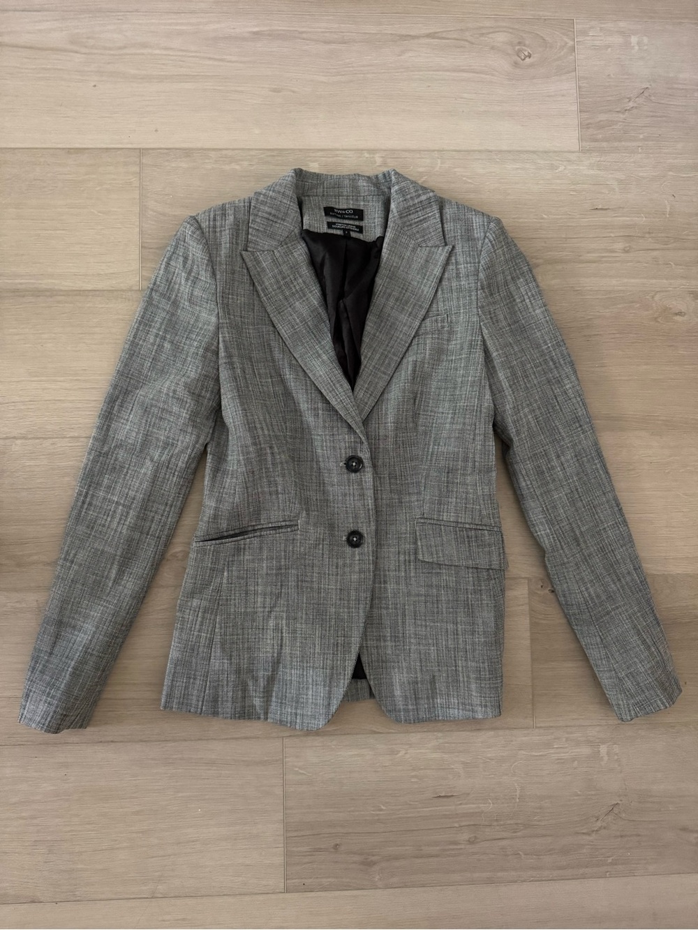 RW&CO. Women’s Gray Plaid Tailored Blazer